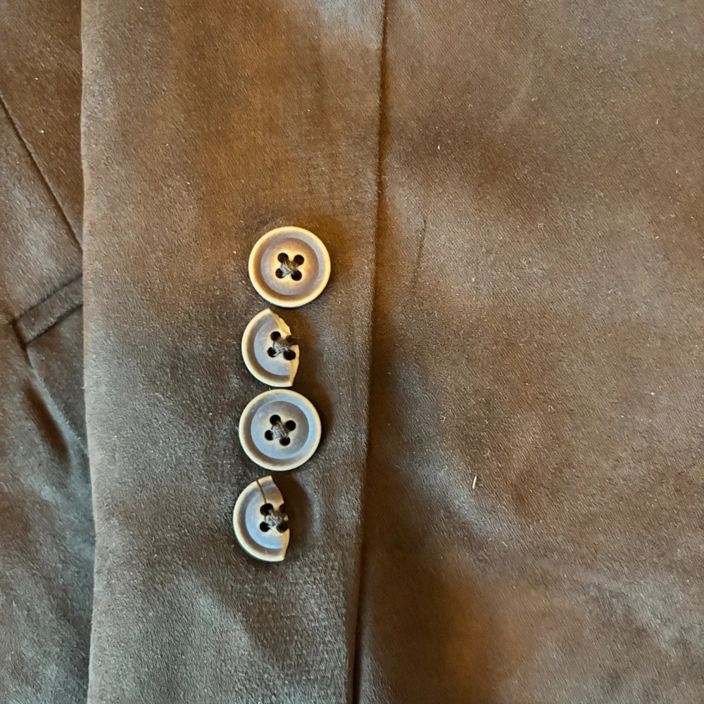 Nautica Blazer Branford 52R Faux Suede Brown Nautical Map Dark Academia Mens
